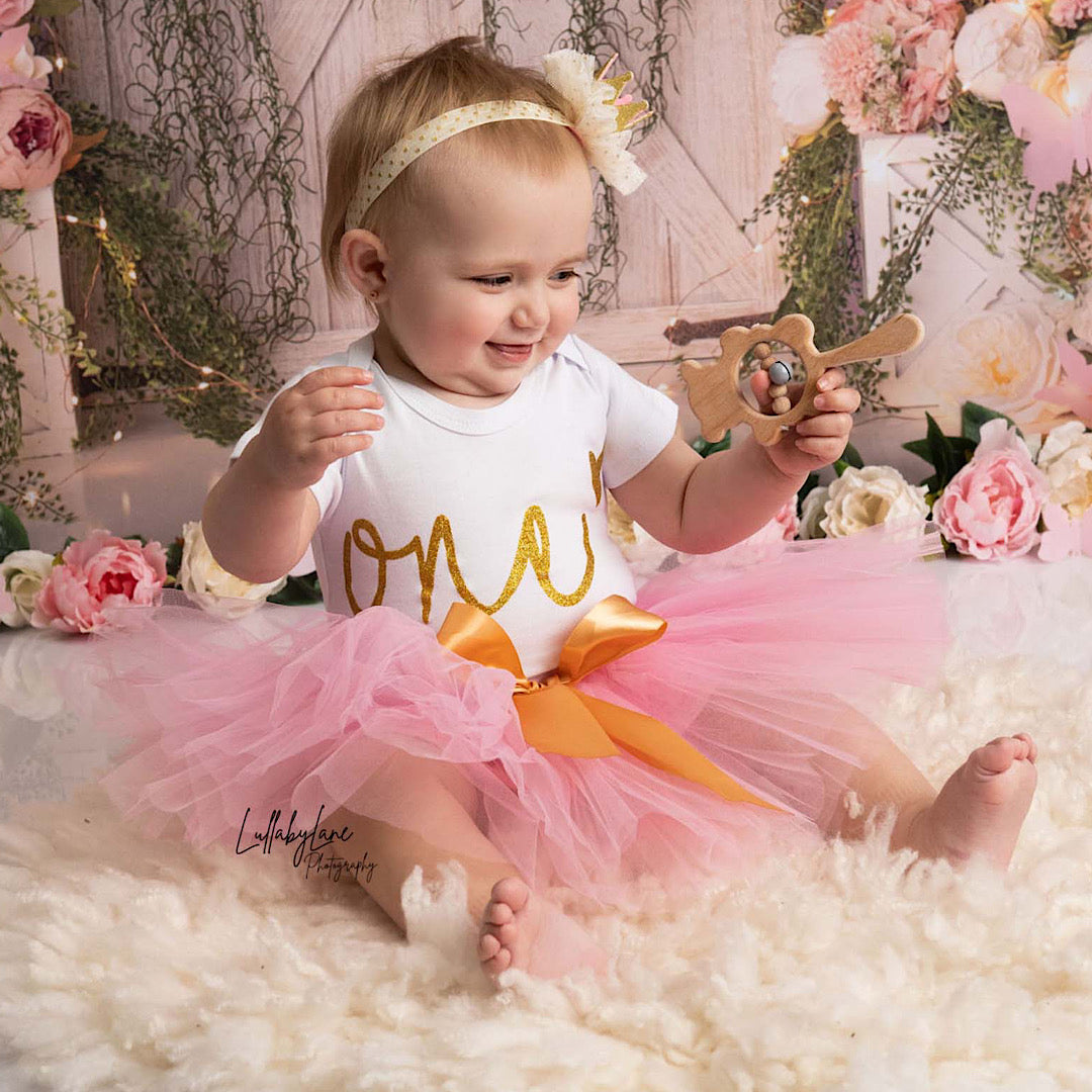 Golden Love First Birthday Outfit – Lullaby Lane Baby Boutique